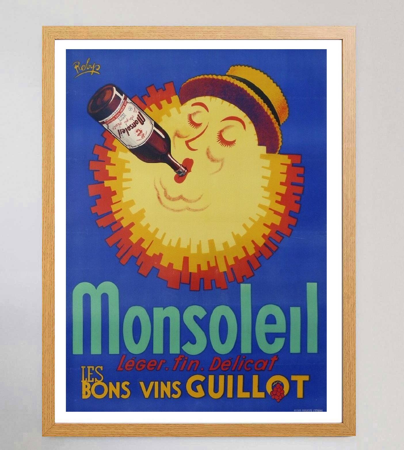 French 1930 Monsoleil Original Vintage Poster For Sale