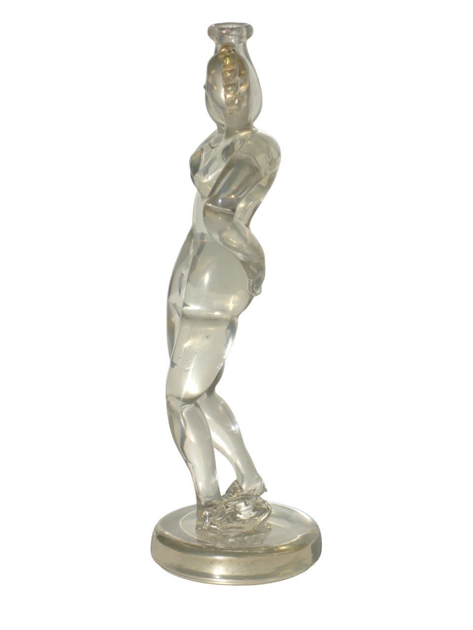 1930 Napoleon Martinuzzi CVM Cappellin Muranoglas Art Deco Figur (Art déco) im Angebot
