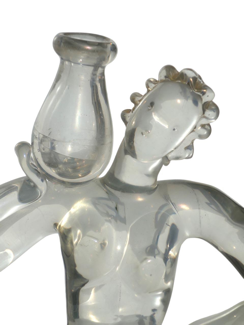 1930 Napoleon Martinuzzi CVM Cappellin Muranoglas Art Deco Figur im Angebot 1