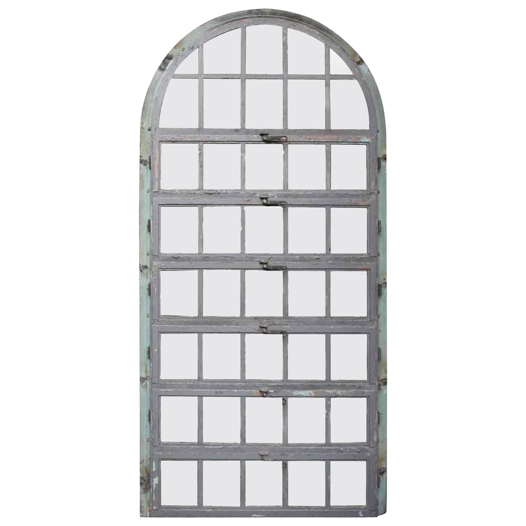 1930 New Jersey Steel Palladian Window with Horizontal Openings and Frame