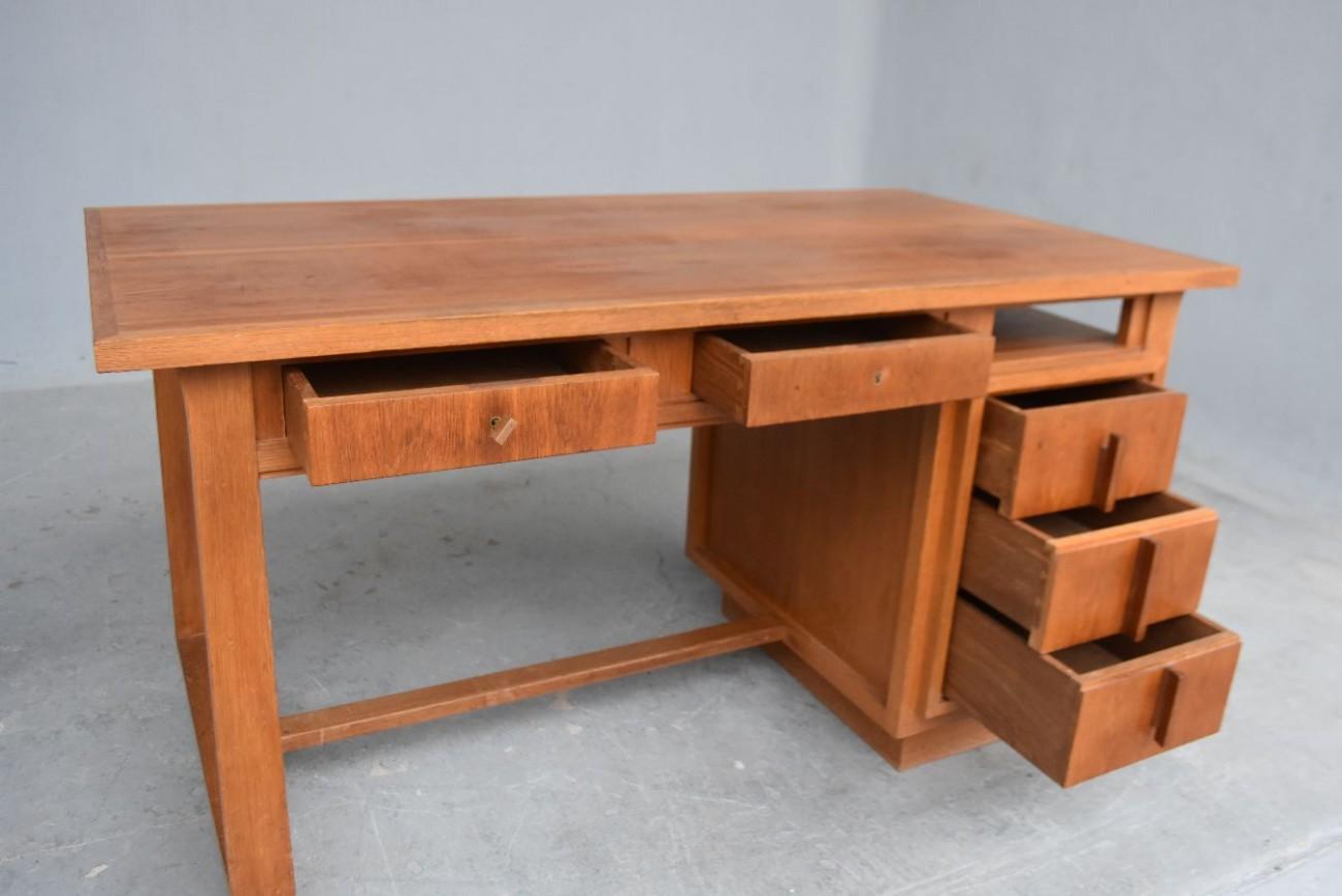 Français Bureau en chêne de style Art Déco d'Auguste Vallin, 1930