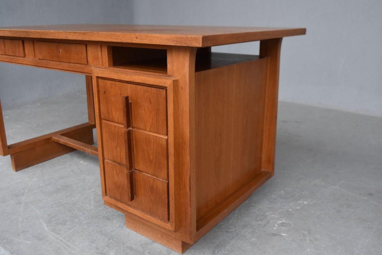 Bureau en chêne de style Art Déco d'Auguste Vallin, 1930 Bon état à Marseille, FR
