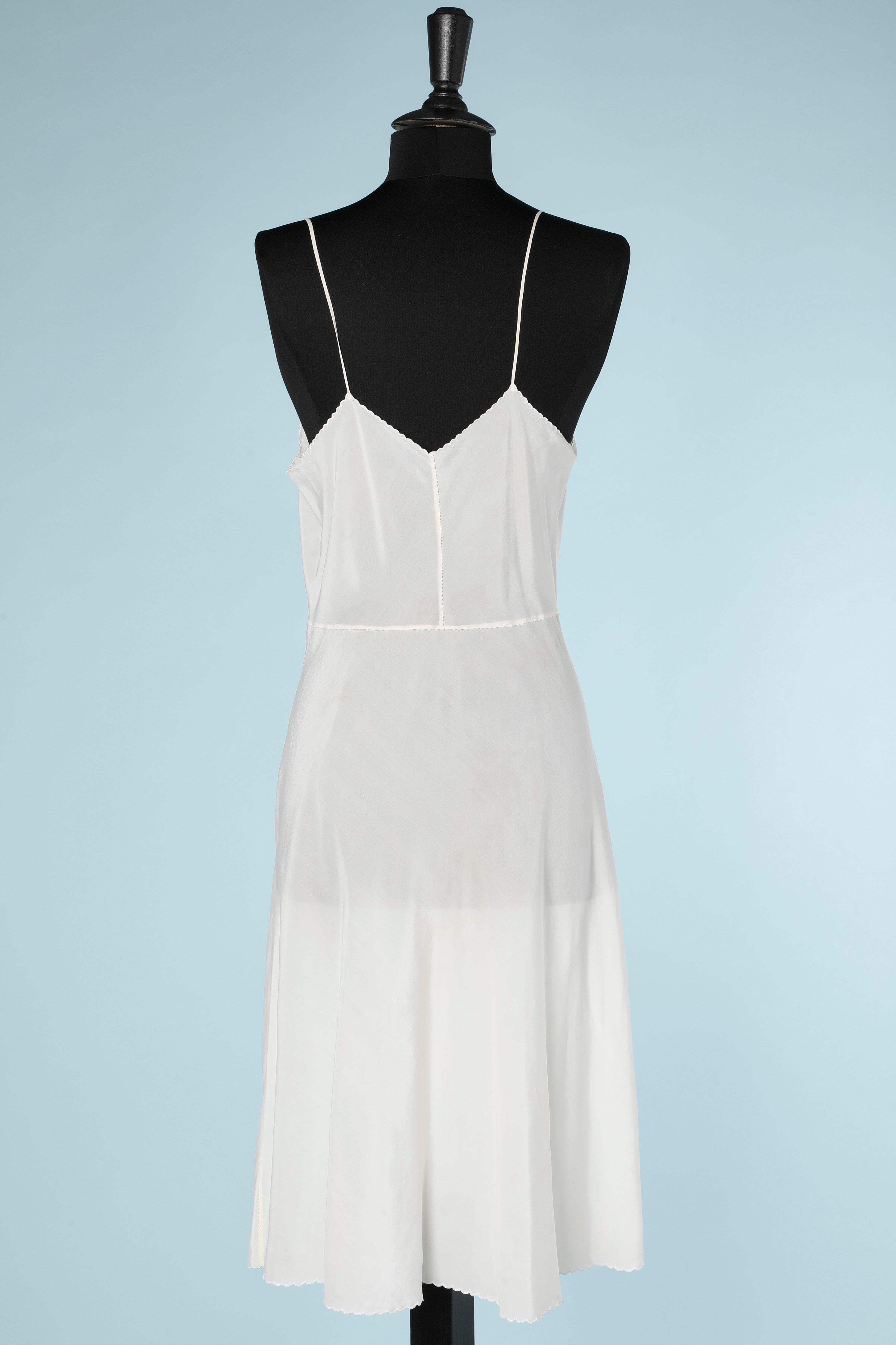 Women's 1930 Off-white embroidered silk combinaison  For Sale