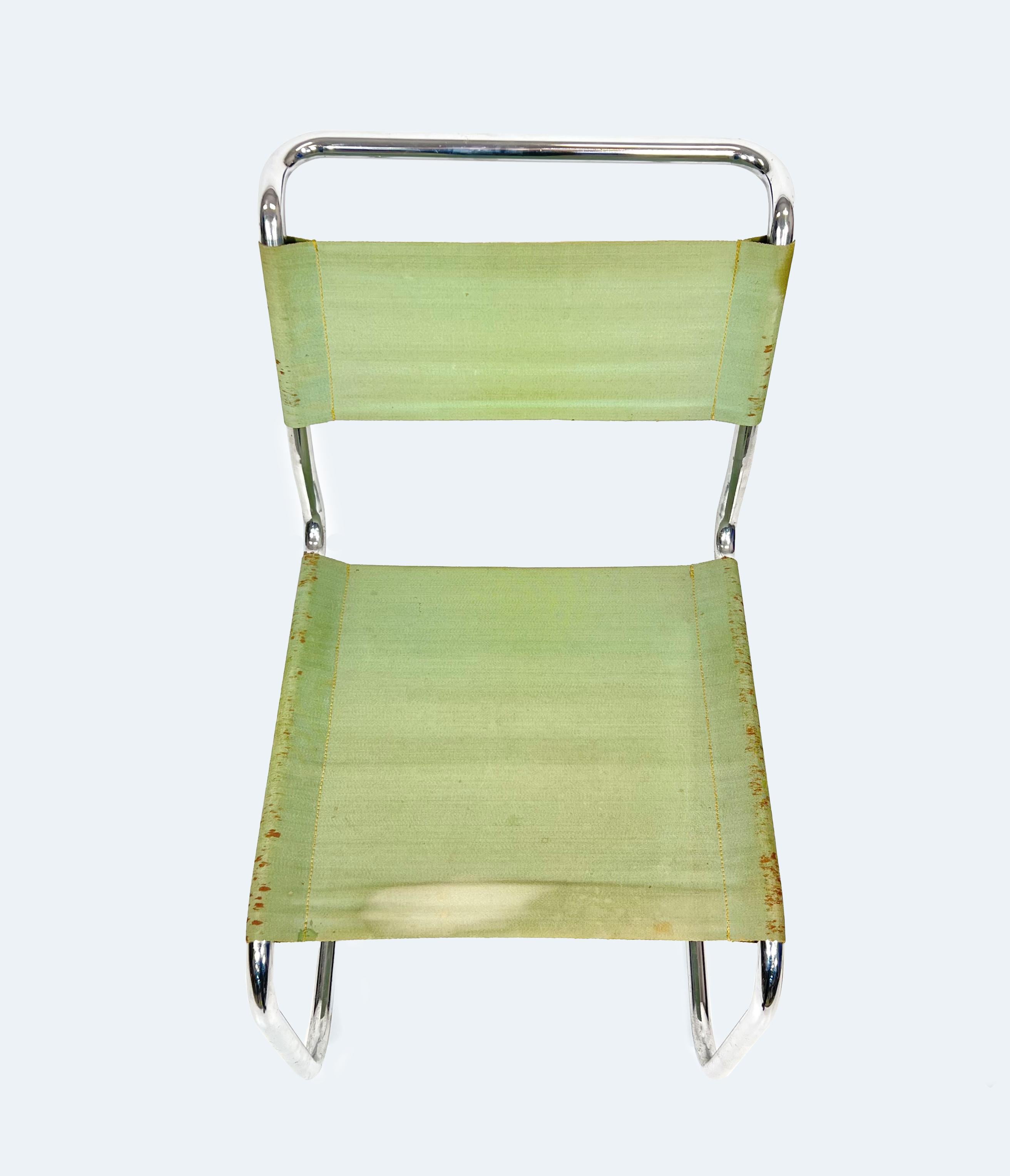 Bauhaus Original German Tubular Steel Chair Model B33 by Marcel Breuer, 1930 For Sale