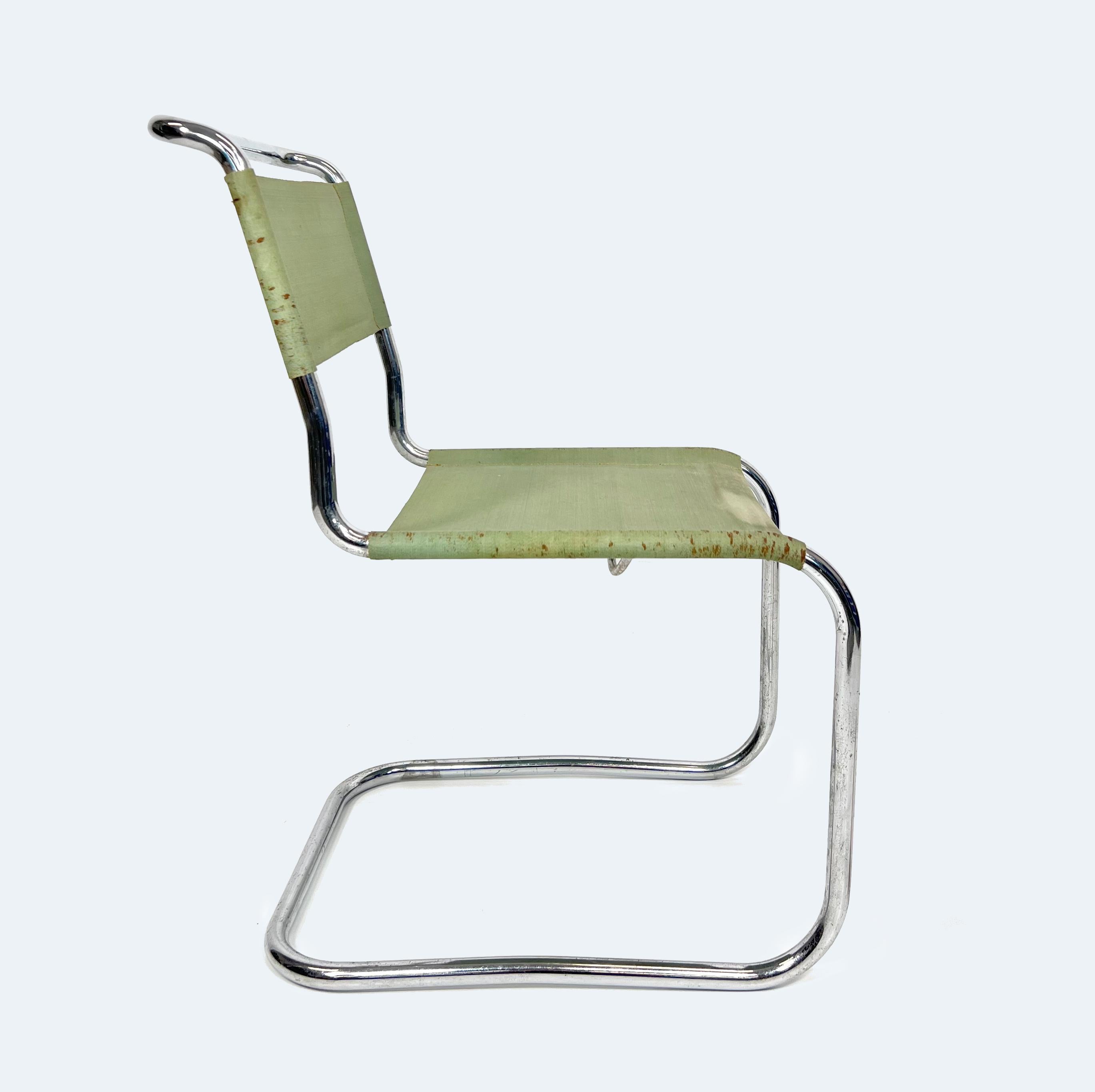 Original German Tubular Steel Chair Model B33 by Marcel Breuer, 1930 In Good Condition For Sale In Reichenschwand, DE