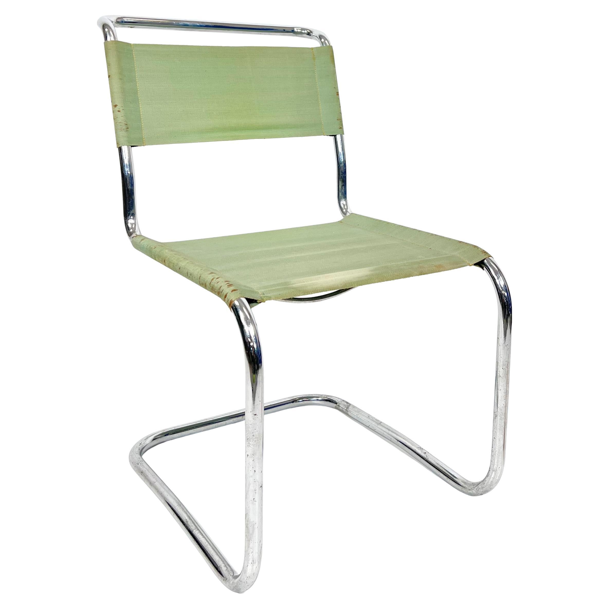 1930 Silla original alemana de acero tubular Modelo B33 de Marcel Breuer