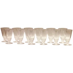 1930 Original René Lalique Champigny Set of 12 Glasses 1930 Original René Lalique Champigny Set of 12 Glasses
