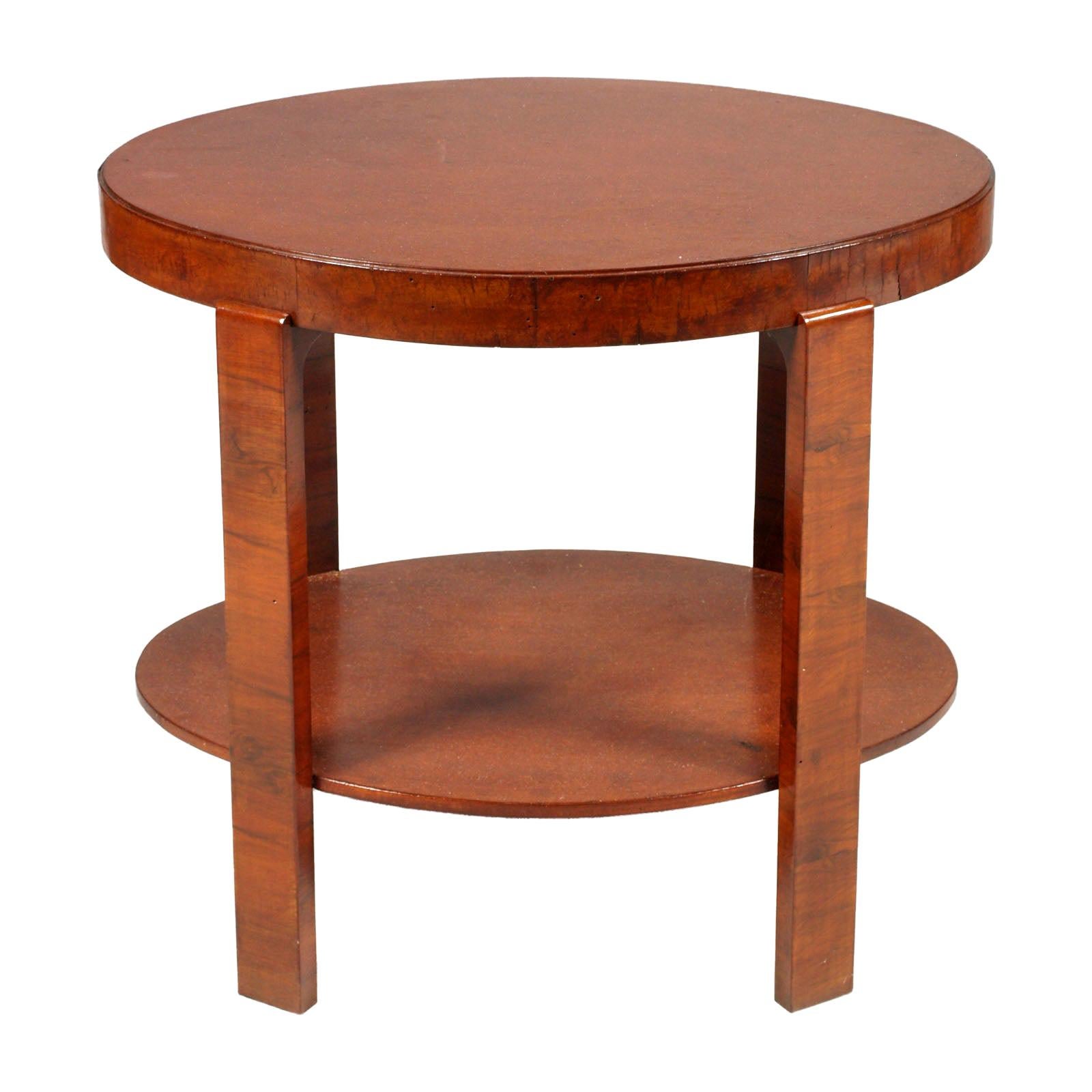 1930 Oval Side Table Coffee Table Art Deco by Osvaldo Borsani in Veneered Walnut