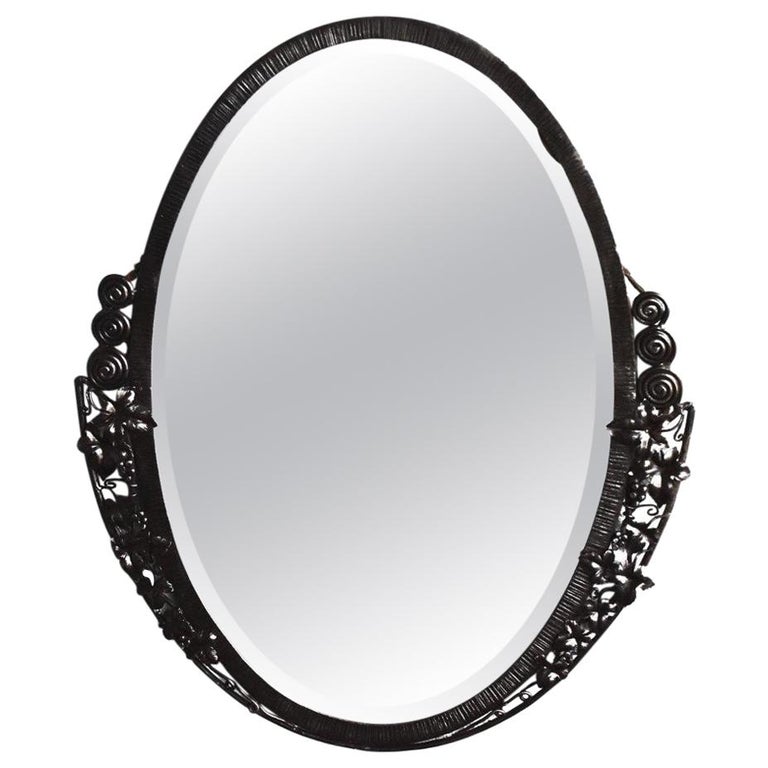 Miroir ovale en fer forgé Art Déco 1930 En vente sur 1stDibs | miroir art  deco 1930, miroir fer forge ancien, miroir fer forge noir