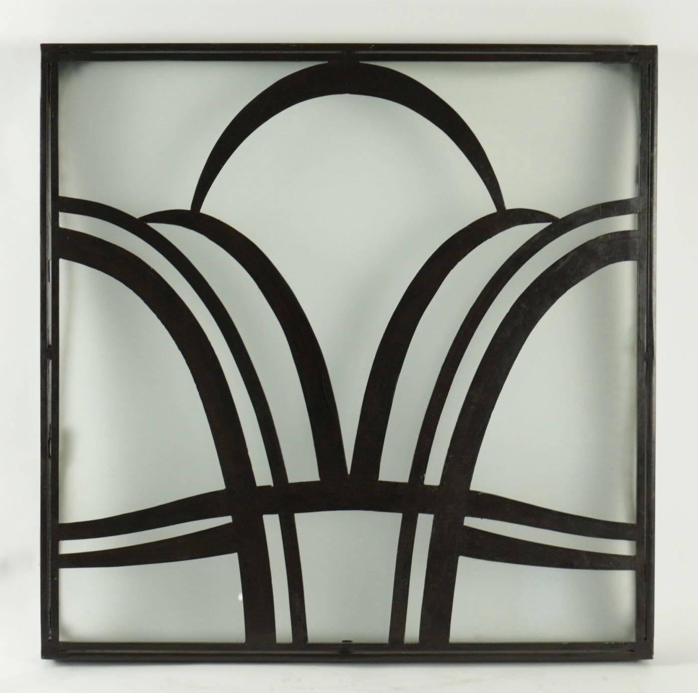 1930 Pareja de grandes apliques Art Déco, Le Grand Hôtel Paris Vidrio en venta