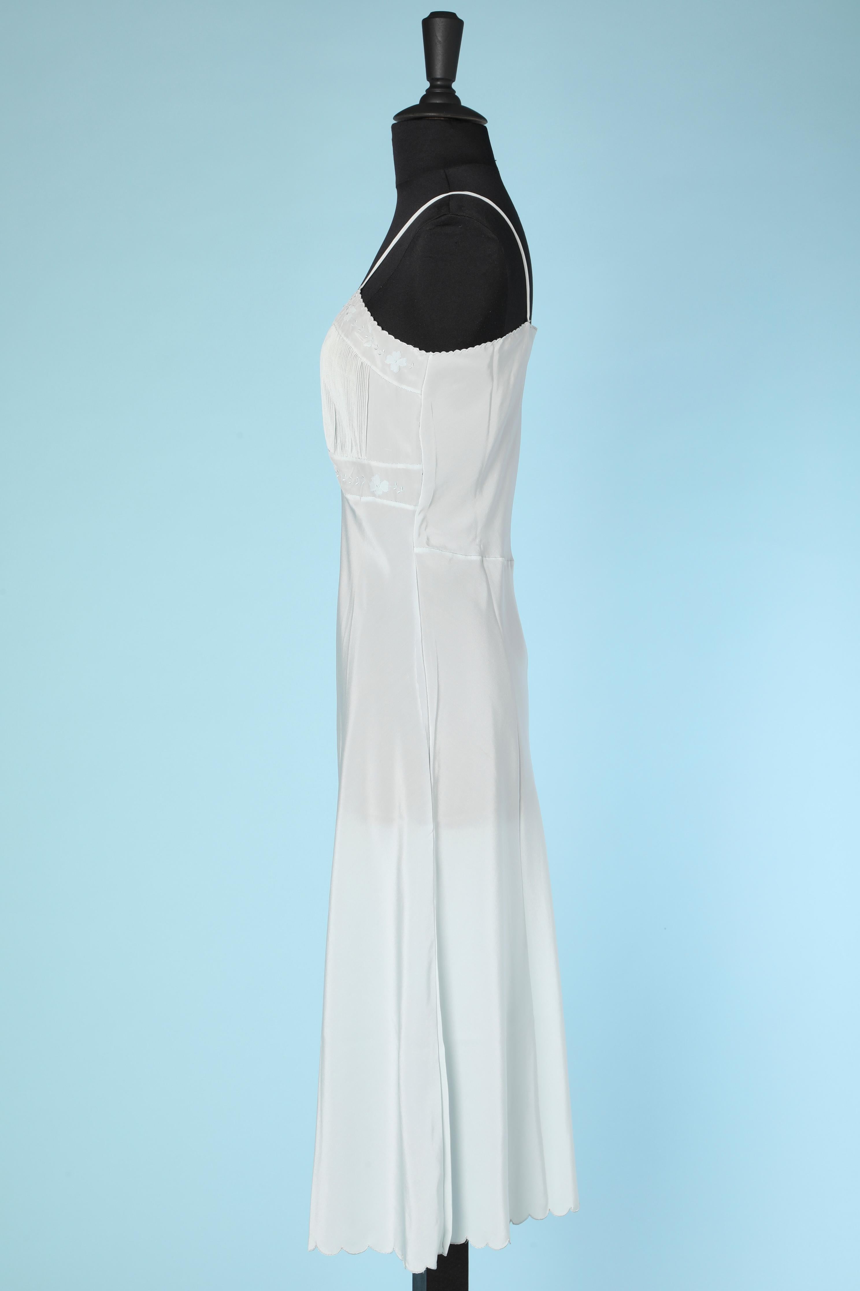 Gray 1930 pale blue silk lingerie combinaison  For Sale