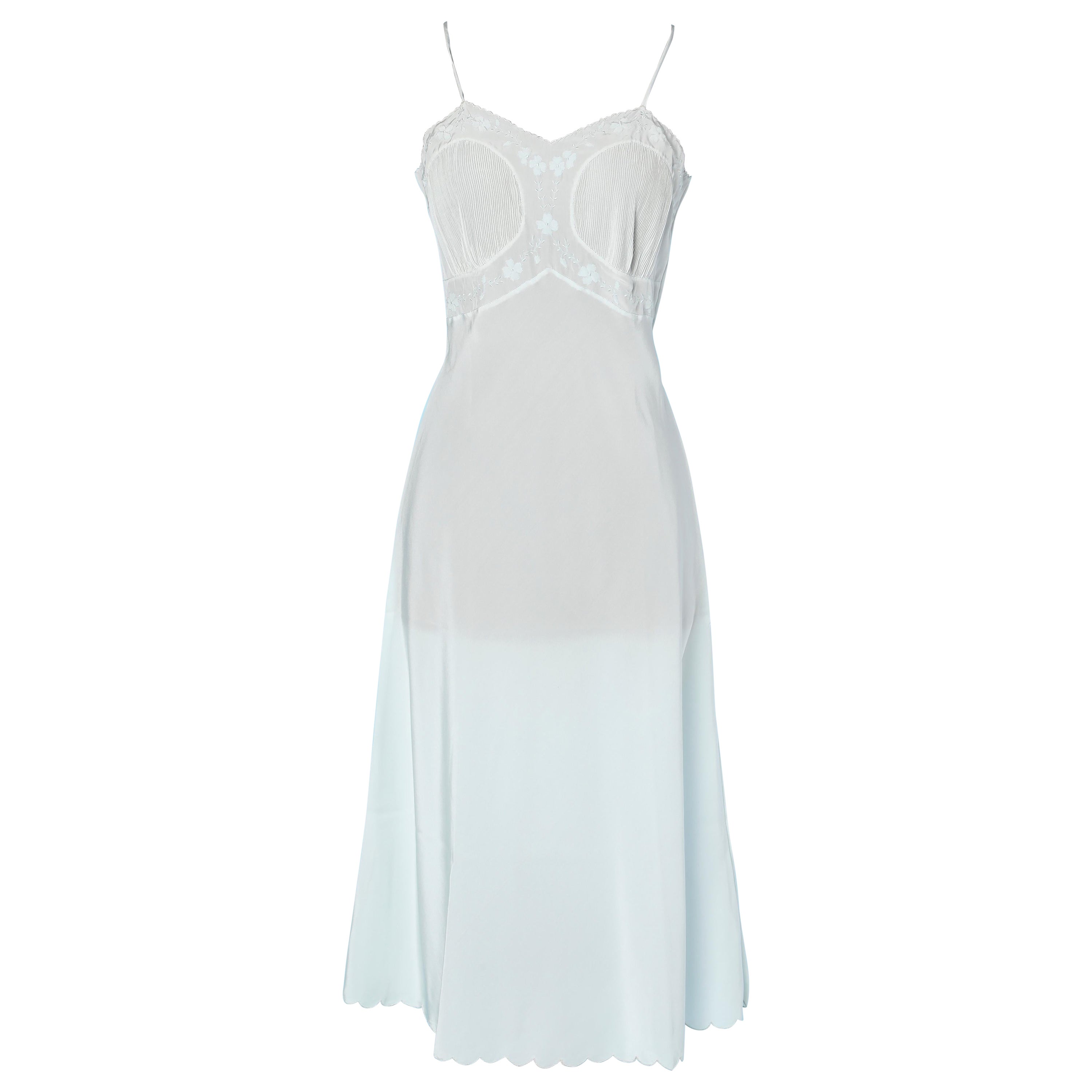 1930 lingerie di seta blu pallido combinata