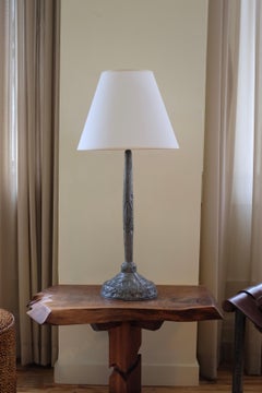 1930 Large Pewter Table Lamp by Ellen V Kajerdt, Sweden