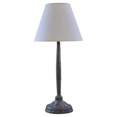 1930 Large Pewter Table Lamp by Ellen V Kajerdt, Sweden