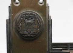 Phila Civic Ctr Art Deco Bronze Monolock Door Knob Set
