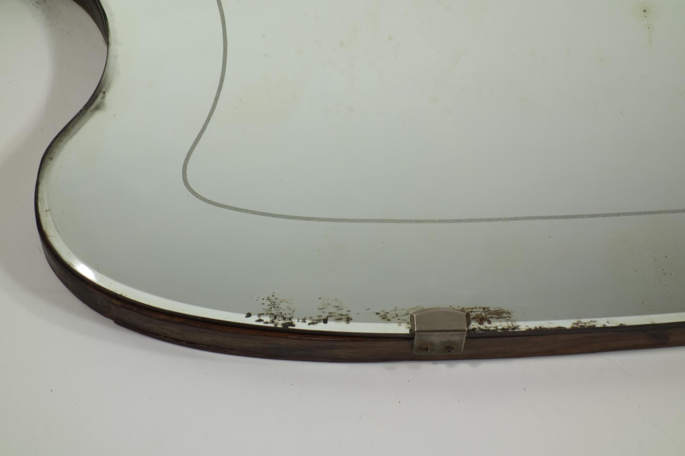 1930 Pietro Chiesa Art Deco Espejo de pared italiano de cristal grabado en Bueno estado para la venta en Brescia, IT