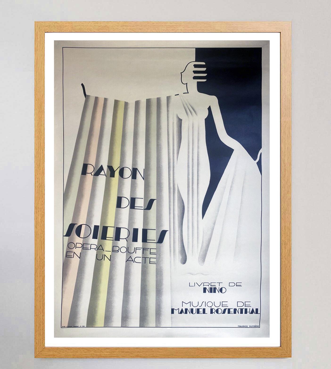Art Deco 1930 Rayon Des Soieries Original Vintage Poster