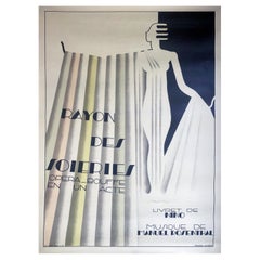 1930 Rayon Des Soieries Original Vintage Poster