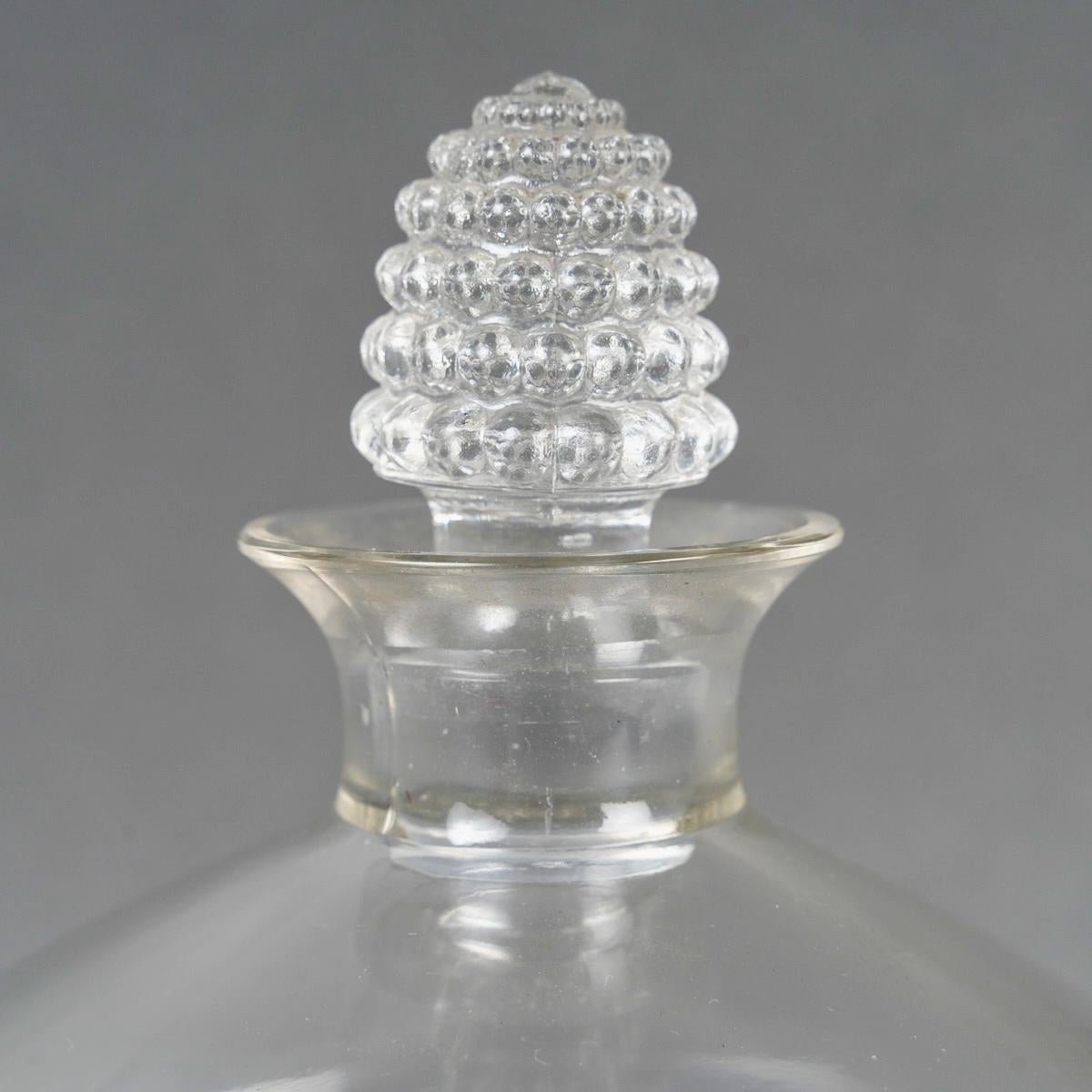 French 1930 René Lalique - Art Deco Decanter Nipppon Clear Glass