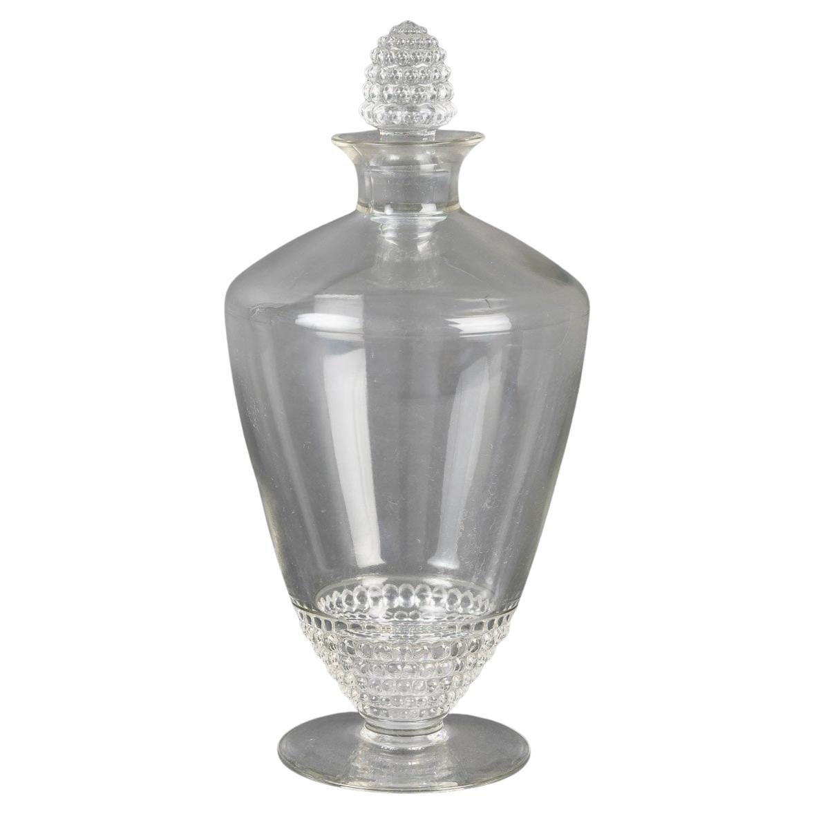 1930 René Lalique - Decantador Art Decó Nipppon Cristal Transparente