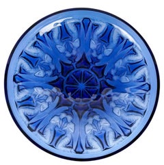 1930 René Lalique - Bowl Anges Angels Navy Blue Glass