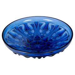 1930 René Lalique - Bowl Anges Angels Navy Blue Glass
