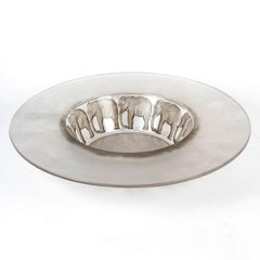 1930 René Lalique - Bowl Elephant Glass With Grey Patina