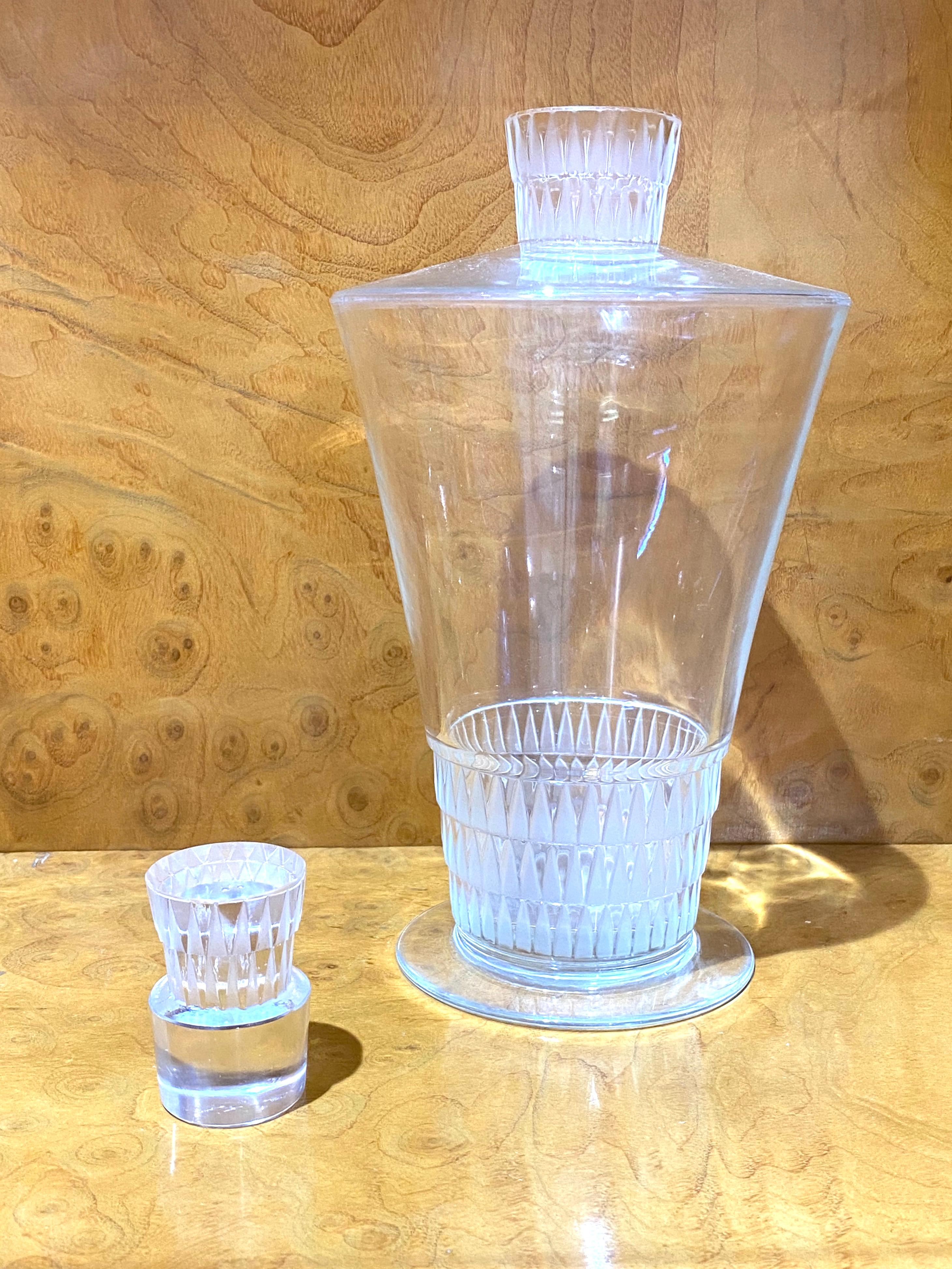 Art déco 1930 René Lalique Original Bourgueil Liquor Set of 7 Pieces 6 Verres 1 Carafe