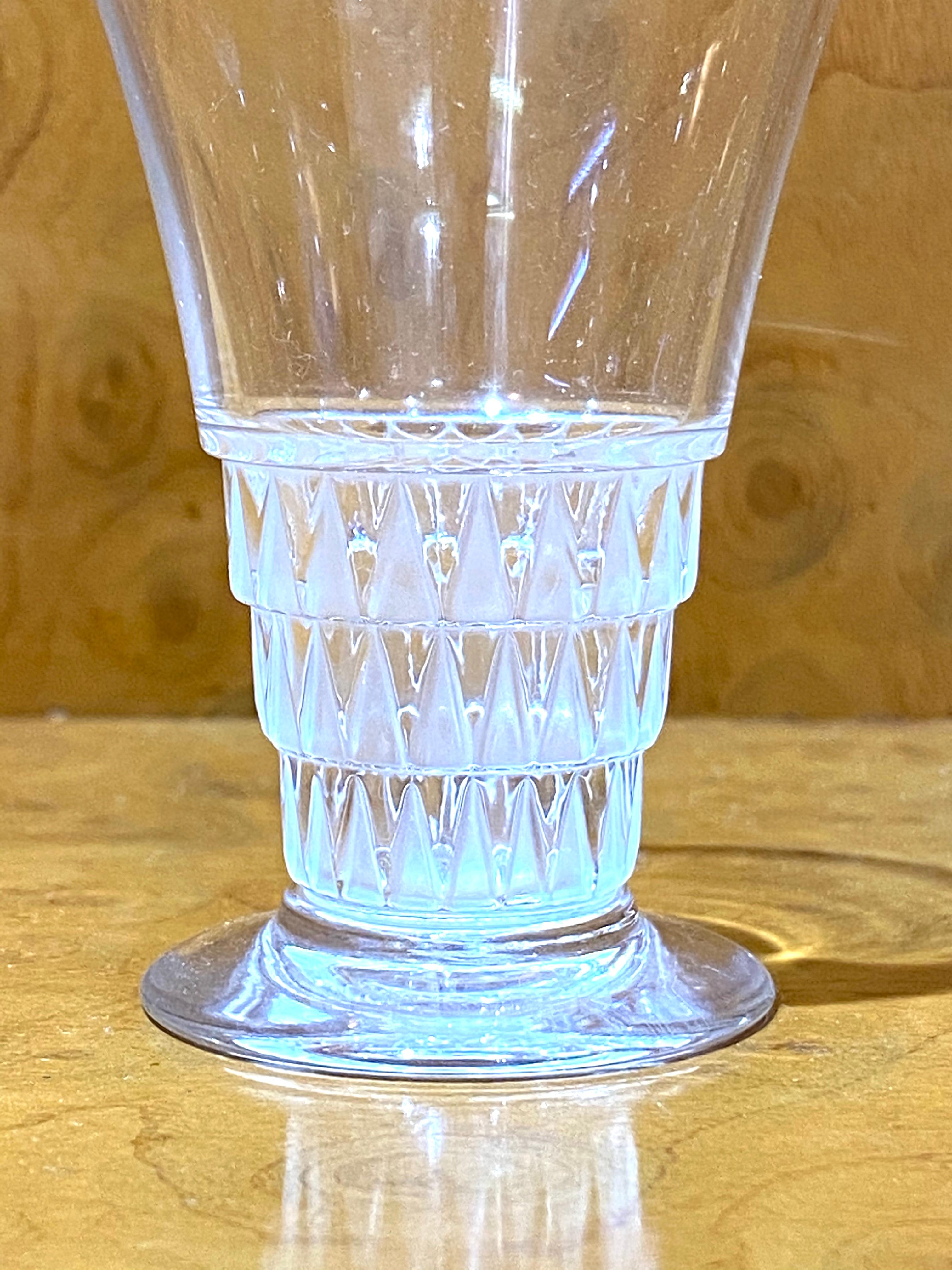 Verre d'art 1930 René Lalique Original Bourgueil Liquor Set of 7 Pieces 6 Verres 1 Carafe