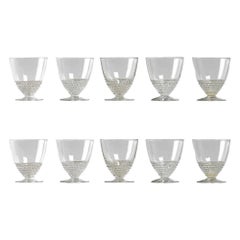 Vintage 1930 René Lalique Set of 10 Nippon Glasses Liquor Sake