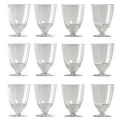 1930 René Lalique Set of 12 Nippon Glasses Wine Madere