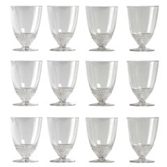 1930 René Lalique Set of 12 Nippon Glasses Wine Madere