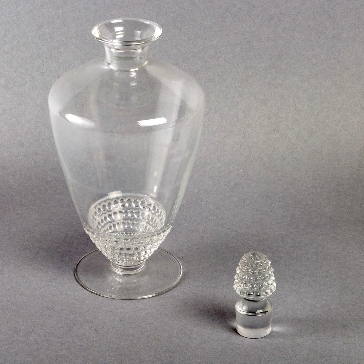 French 1930 René Lalique Set of 32 Pieces Nippon, 30 Glasses, 1 Pitcher, 1 Decanter