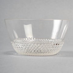 1930 René Lalique Set of 6 Tokyo Nippon Glass Hand Bowls, Art Deco Pearls