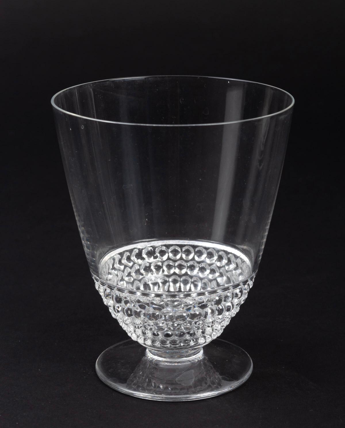 Art Glass 1930 René Lalique Set of 62 Pieces Nippon, 60 Glasses, 1 Pitcher, 1 Decanter