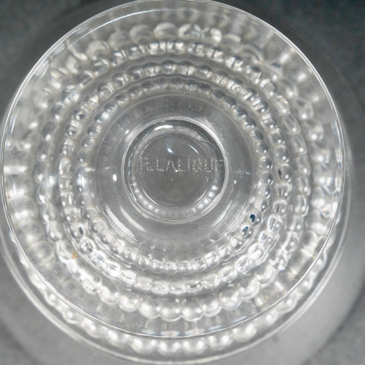 1930 René Lalique Juego de 8 copas de champán Nippon Copa Francés en venta