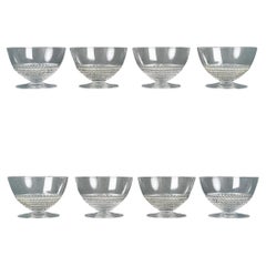 1930 René Lalique Set of 8 Nippon Champagne Glasses Glass