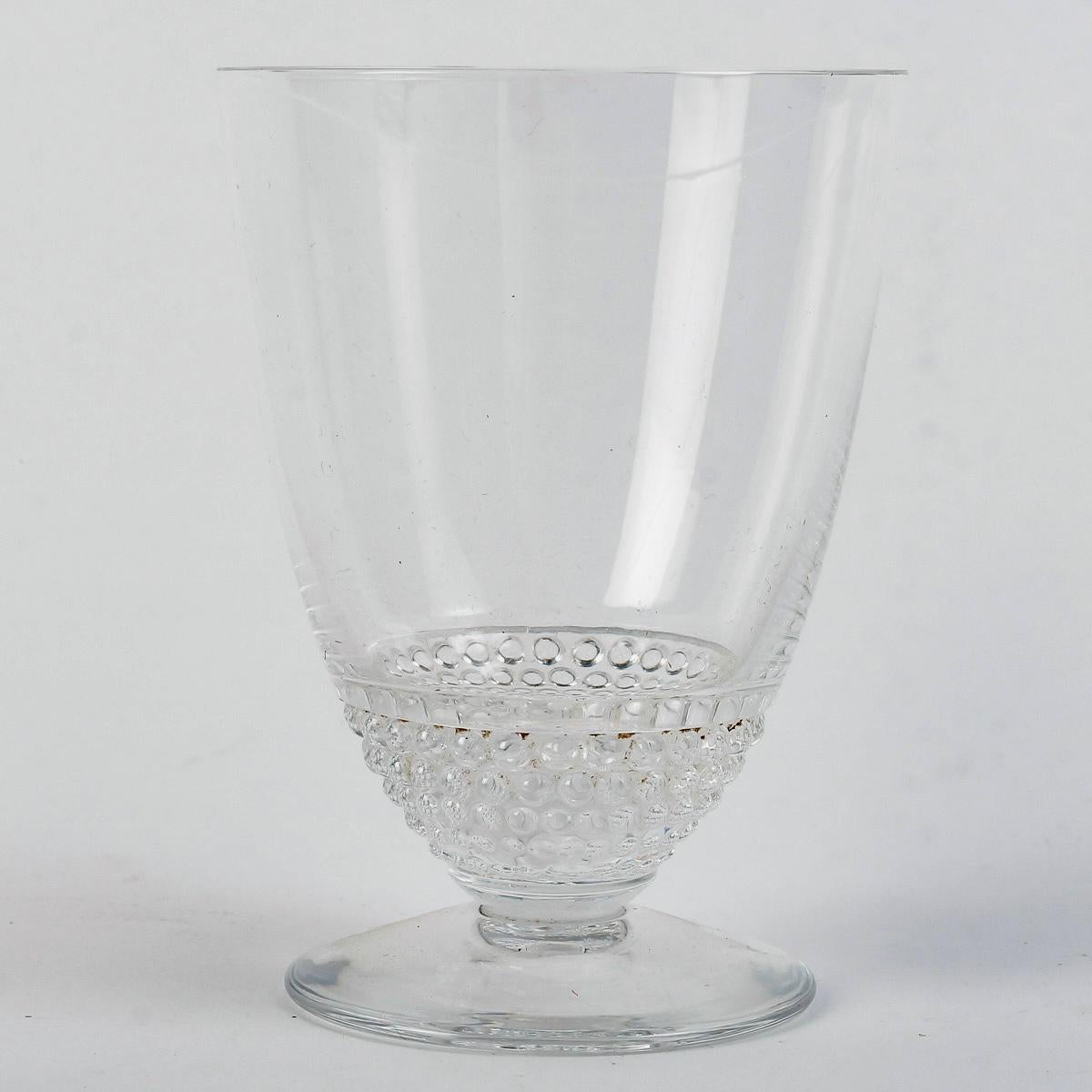 Mid-20th Century 1930 René Lalique - Set Of Tablewares Glasses Nippon Glass - 14 Pieces