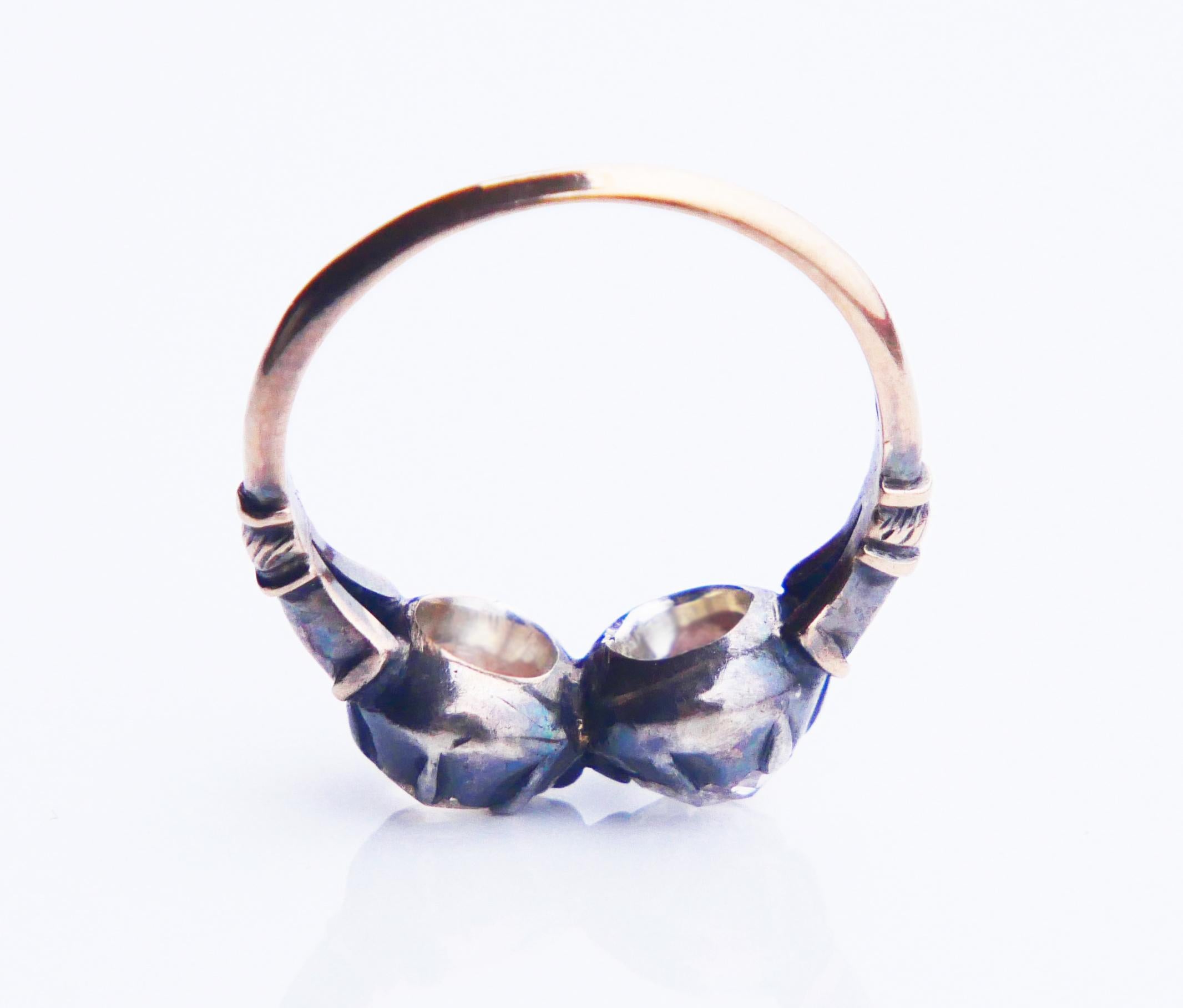Bague naturelle de 1930 1,5 ct. pt. Diamants en or massif 18K A Silver ØUS4 / 3.4 gr Pour femmes en vente