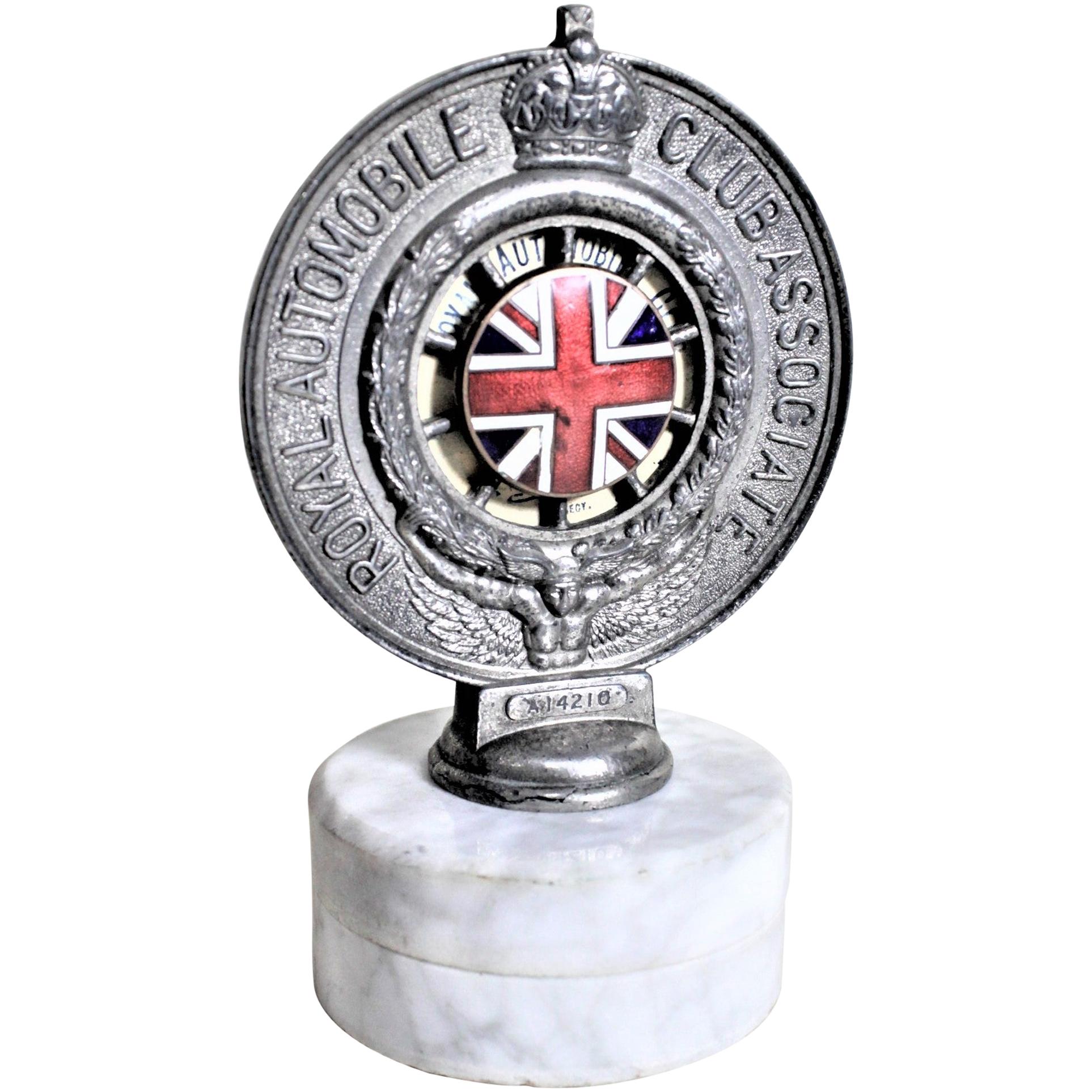 1930 Royal Automobile Club Associate British Enameled Radiator Cap Car Badge