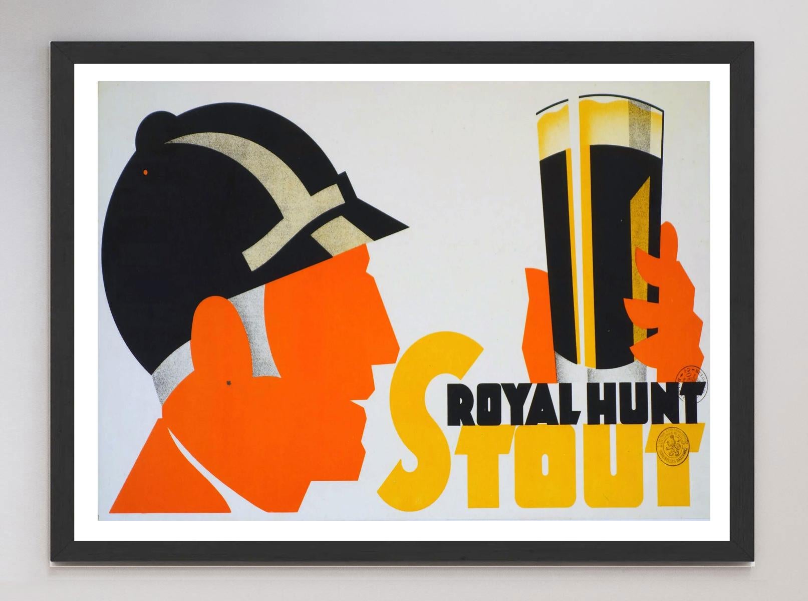 Belgian 1930 Royal Hunt Stout Original Vintage Poster For Sale