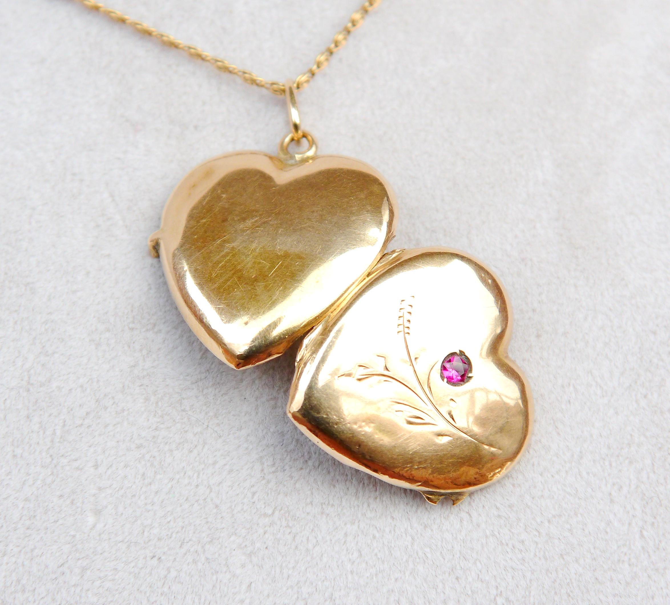 da uomo o donna 1930 Ciondolo a forma di cuore 583 Oro 14K / 5,2 gr