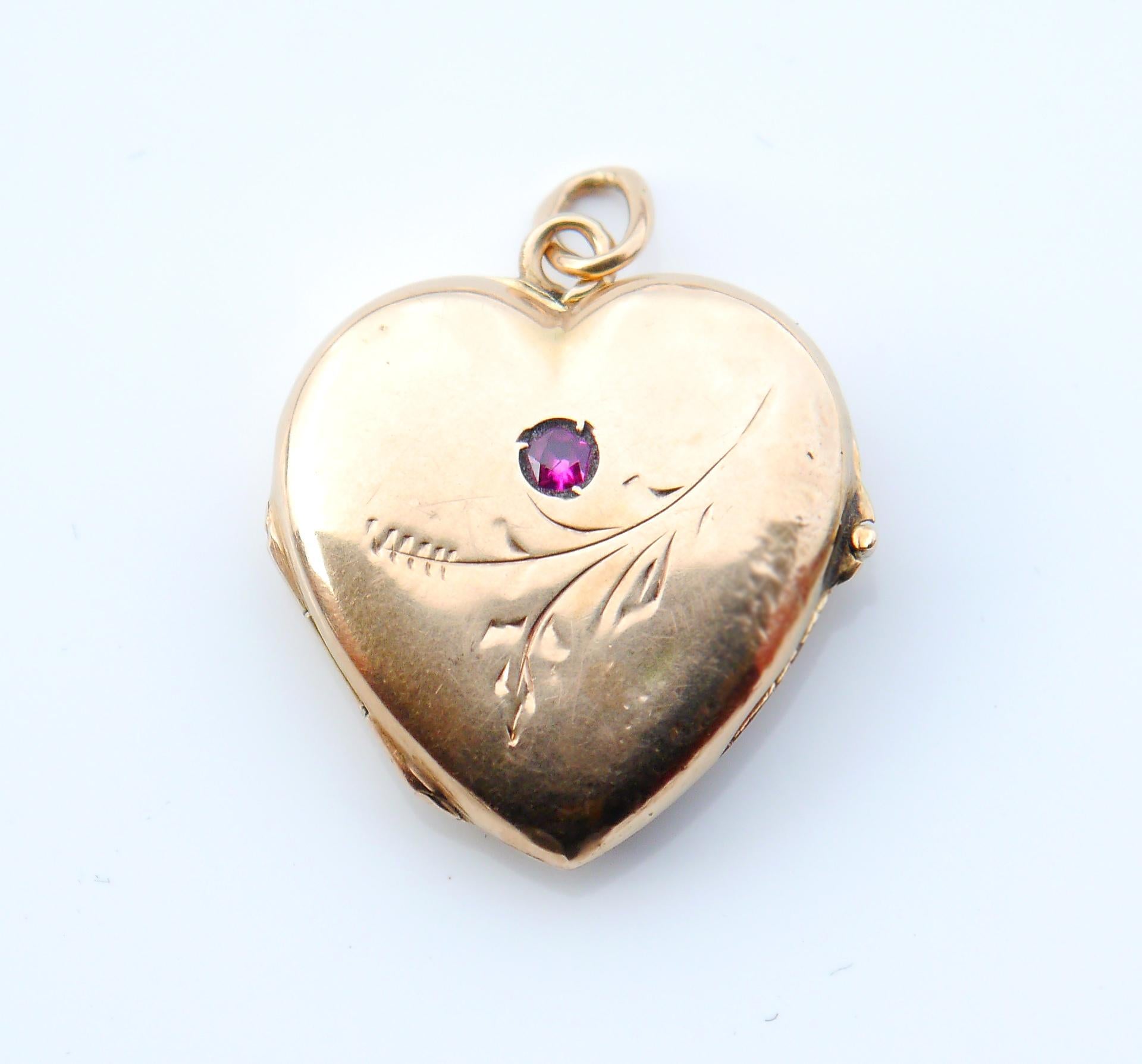1930 Ciondolo a forma di cuore 583 Oro 14K / 5,2 gr 1