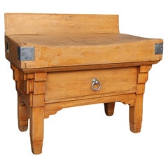 Mesa Art Decó de Bloque de Carnicero de 1930