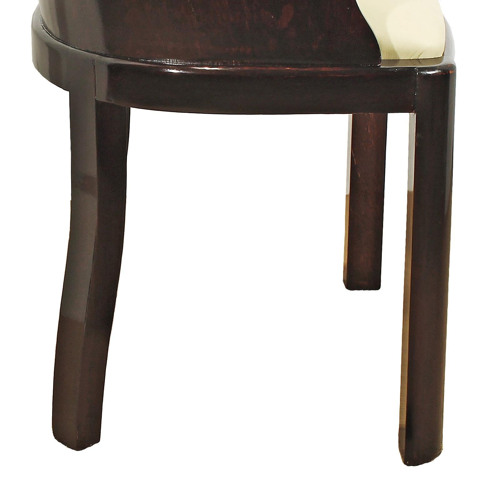 1930er Art-Déco-Schreibtischstuhl aus massiver Eiche, Leder – Belgien im Angebot 1