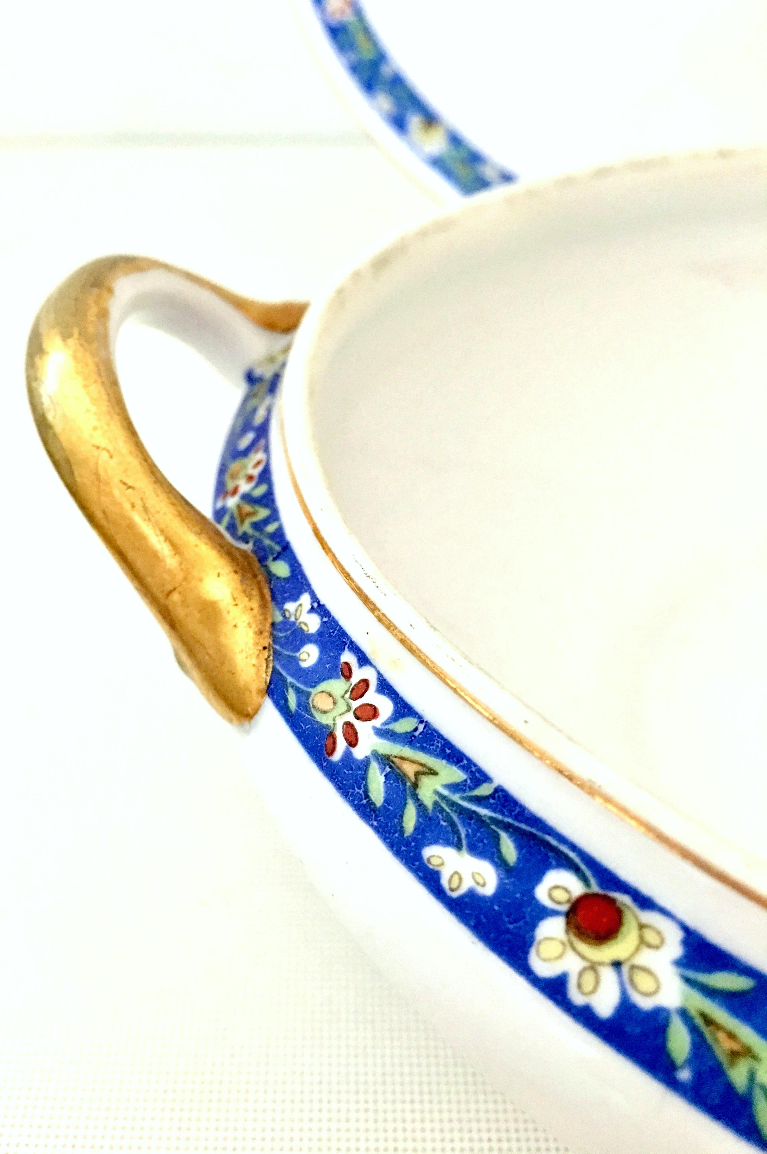 1930s Art Deco Japanese Porcelain and 22-Karat Gold Serving Piece, Set of 6 For Sale 2