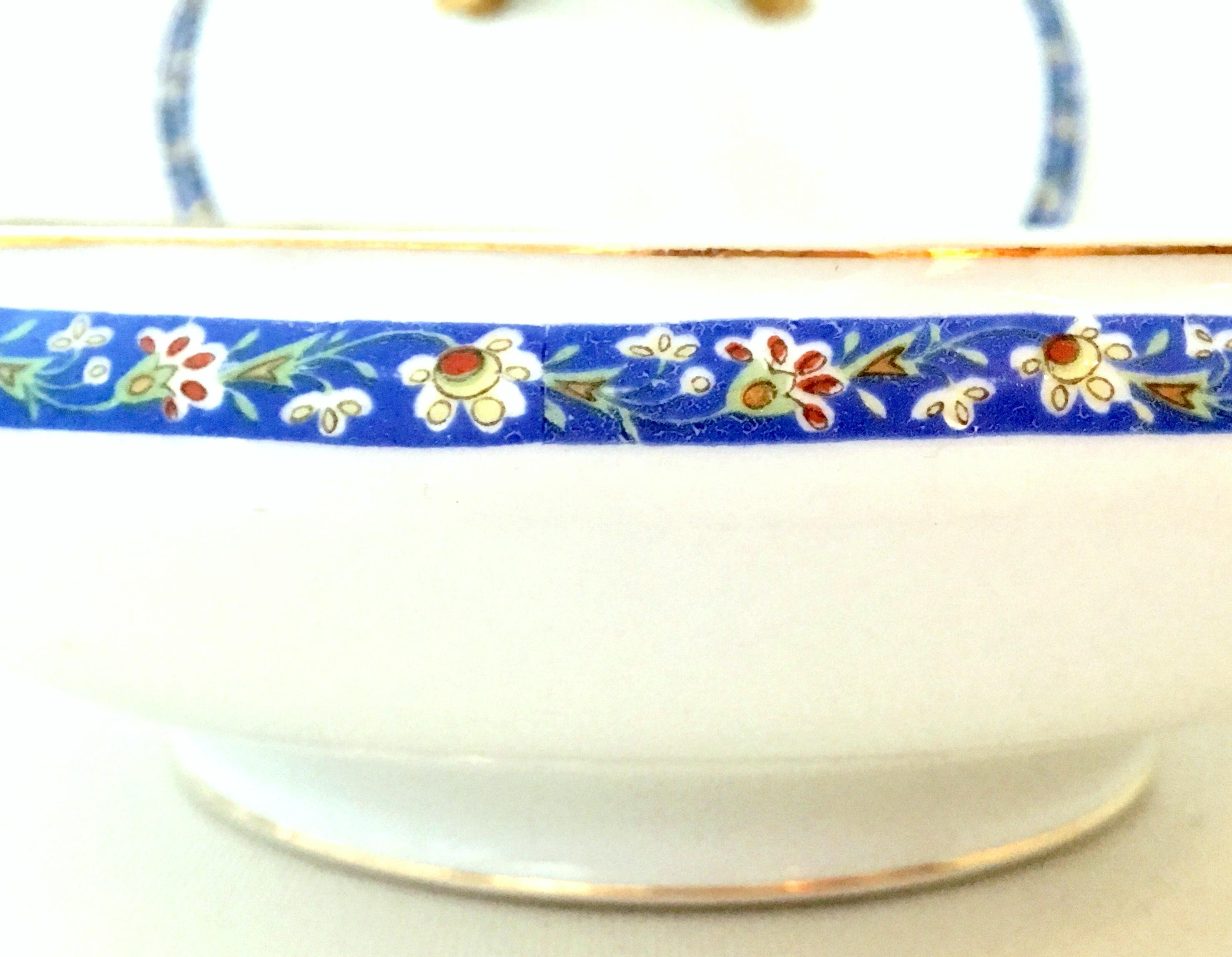 1930s Art Deco Japanese Porcelain and 22-Karat Gold Serving Piece, Set of 6 For Sale 3