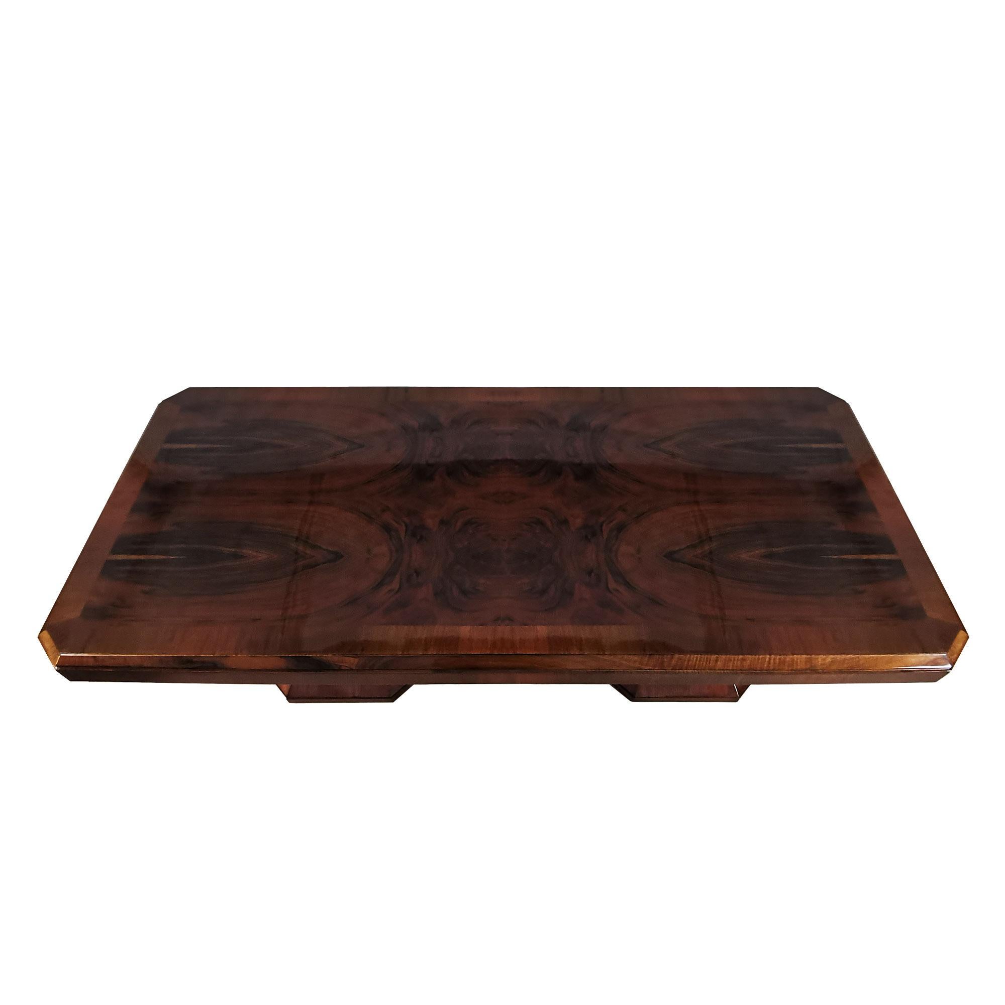 1930´s Art Deco Meeting Table, Walnut and Burl Walnut Veneer, Strut, Barcelona 1