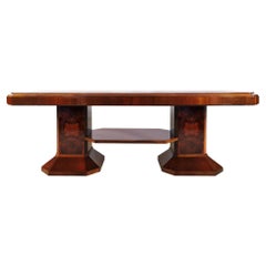 1930´s Art Deco Meeting Table, Walnut and Burl Walnut Veneer, Strut, Barcelona