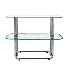 1930´s Art Deco Shelving Unit, chromed plated brass, glass . Barcelona, Spain